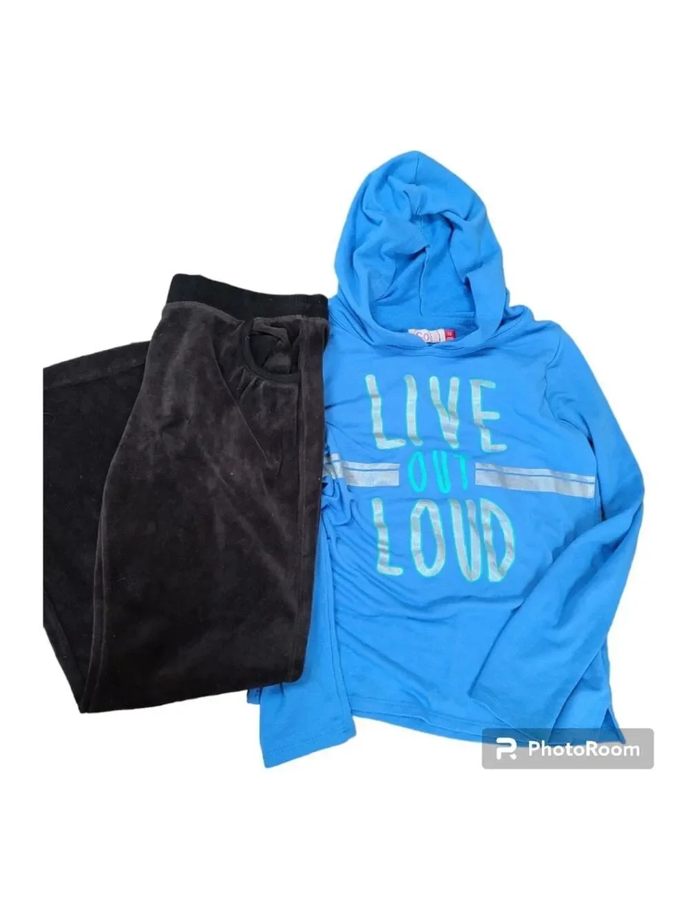 Girls 10/12 Hoodie and Velour Pants Bundle